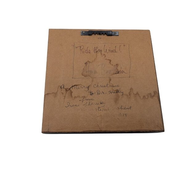 Vintage Framed Nautical Sailboat Painting on Tile by Ann Berthia - Picture 8 of 8